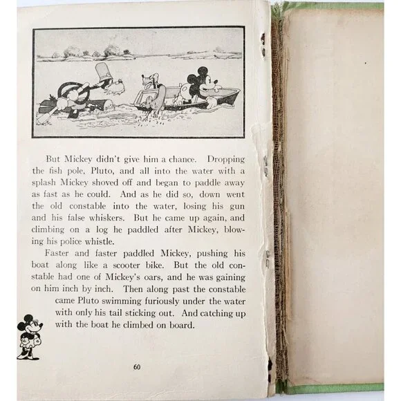 1930s Mickey Mouse Story Book Walt Disney Illustrated Antique HC Book E44 - Picture 5 of 5